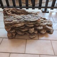 porta filtri acquario in materiale roccioso