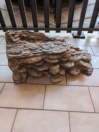 porta filtri acquario in materiale roccioso