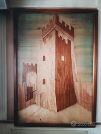 Quadro Montagnana intarsio di legno