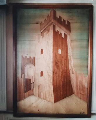 Quadro Montagnana intarsio di legno