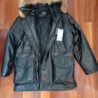 Trench in vera pelle da uomo