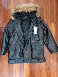 Trench in vera pelle da uomo