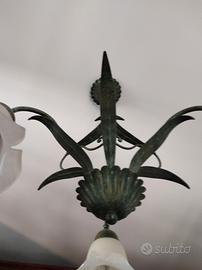 Lampadario in ferro battuto