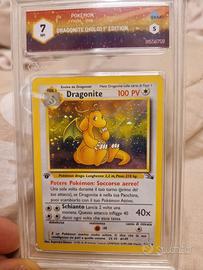 Dragonite holo prima edizione carta pokemon graad