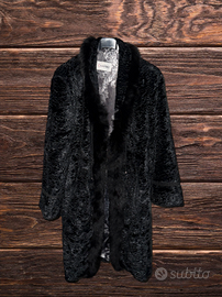 Cappotto vintage in pelliccia nero