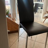 Set 4 sedie nere ecopelle