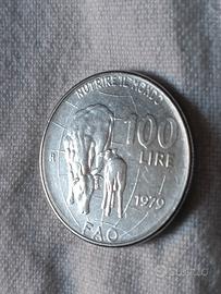 moneta da 100 lire 1979 commemorativa FAO 