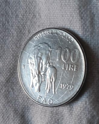 moneta da 100 lire 1979 commemorativa FAO 