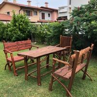 Set da giardino artigianale legno