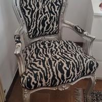 poltrona zebrata in tessuto