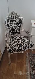 poltrona zebrata in tessuto