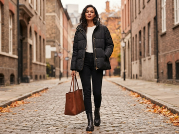 Piumino Donna Zara Eur XS Vestibilità L