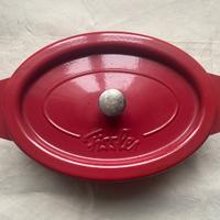 Pentola Fissler ghisa ovale grande rossa 33×42
