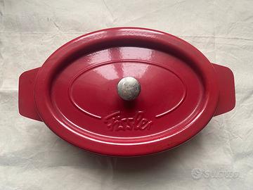 Pentola Fissler ghisa ovale grande rossa 33×42