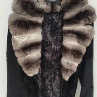 pelliccia astrakan con collo cincilla 