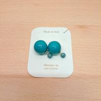 Orecchini doppia perla Murano in vetri d'arte