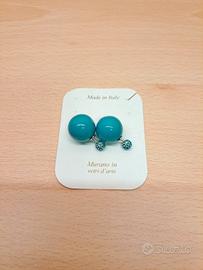 Orecchini doppia perla Murano in vetri d'arte