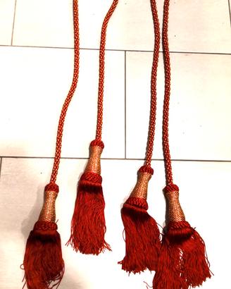 cordone con nappe rosso oro