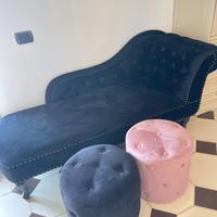 Chaise longue con 2 pouf