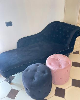 Chaise longue con 2 pouf