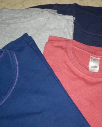 Set 4 magliette cotone a maniche lunghe Decathlon 