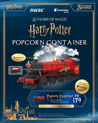 Harry Potter 25 anniversary popcorn bucket train
