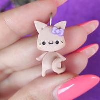ciondolo volpe volpina in fimo kawaii