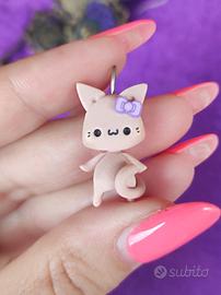 ciondolo volpe volpina in fimo kawaii