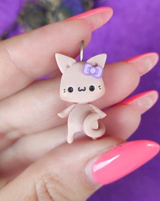 ciondolo volpe volpina in fimo kawaii