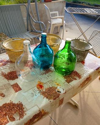 3 damigiane da 5 litri per uso decorativo