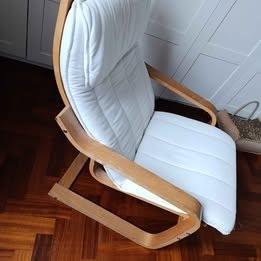 Poltrona Poang IKEA cotone bianco e betulla