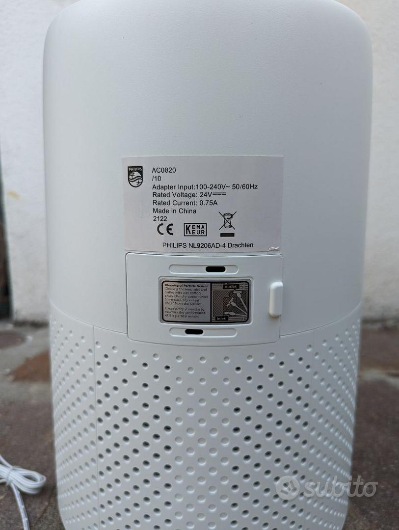 Philips 800 Series Purificatore D'aria - rimuove germi, polvere e allergeni  in ambienti fino a 49m², 3 Velocità, Modalità Sleep (AC0820/10)