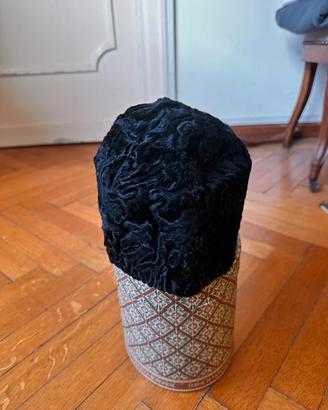 Cappello vintage uomo pelliccia astrakan