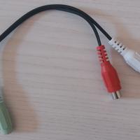 Cavo 0,2 m adattatore RCA (F) L+R > JACK (F) stere