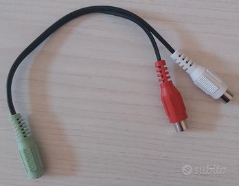 Cavo 0,2 m adattatore RCA (F) L+R > JACK (F) stere