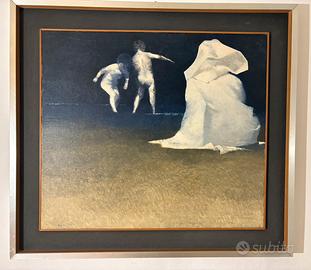 Olio Dino Boschi pittore bolognese arte vintage