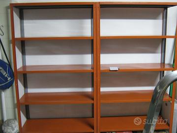 6 SCAFFALATURE IN METALLO  COLOR ARANCIO 1 mtX2 mt