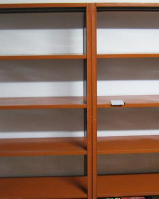 6 SCAFFALATURE IN METALLO  COLOR ARANCIO 1 mtX2 mt