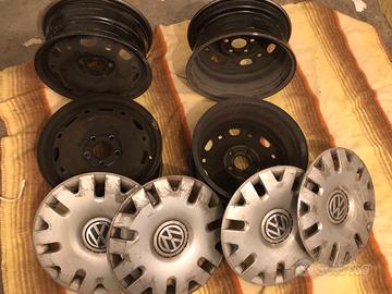 4 Cerchi in ferro 14" originali VW Polo 6Jx14H2