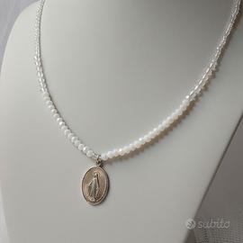 Collana Ciondolo Argento 925 Vintage Madonna