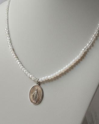 Collana Ciondolo Argento 925 Vintage Madonna