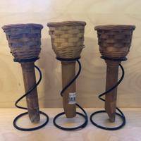 Tris porta vasetti in bambù per fiori