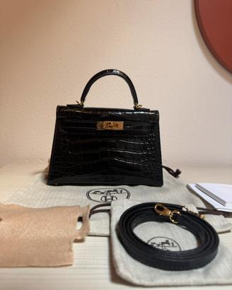 Hermès borsa mini kelly nera