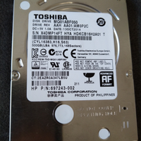 HD Toshiba 2.5" 2,5" 500gb sata