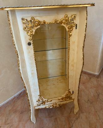 Vetrinetta Barocca 1 Anta Avorio e Oro