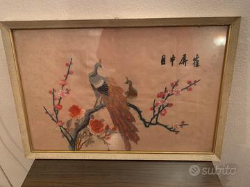 Quadro giapponese ricamato