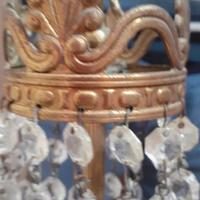 Lampadario Vintage a Cascata – Cristalli e Bronzo