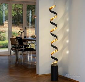 Piantana Led Helix nera e oro