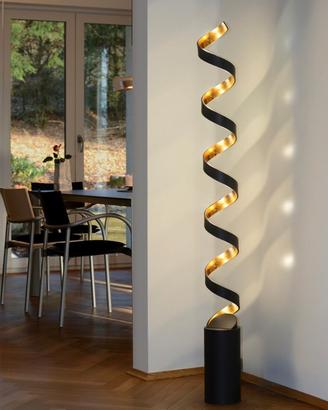 Piantana Led Helix nera e oro