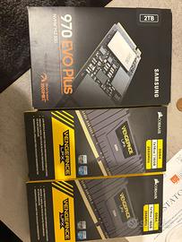 2 Ram cors ddr4 1x16 totale 32g- Ssd 970 evo plus